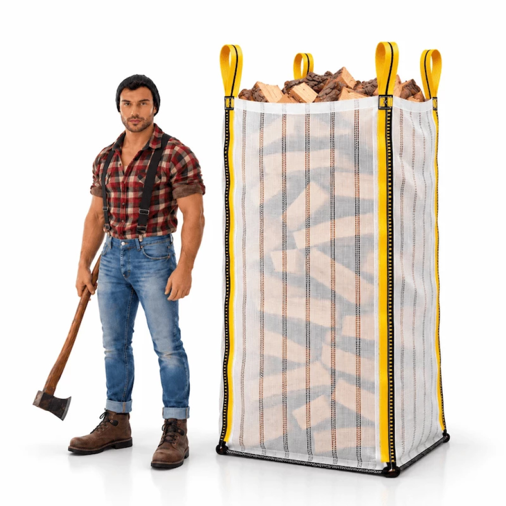 Bolsa alta ventilada para leña 1,65 m³ (90x90x200 cm)